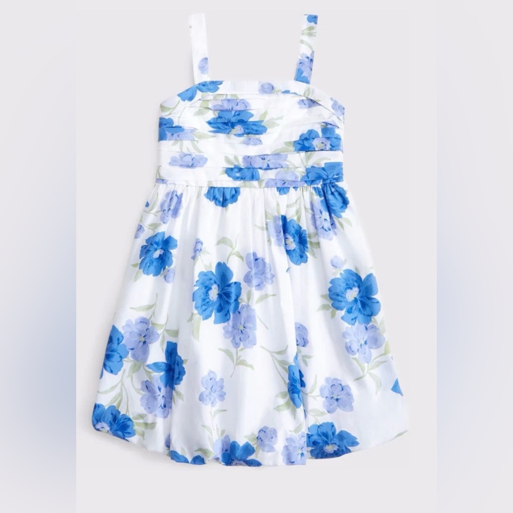 Abercrombie Kids Emerson Bubble Hem Blue Floral Dress Size 5/6